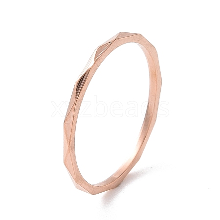 201 Stainless Steel Rhombus Finger Ring for Women RJEW-I089-52RG-1