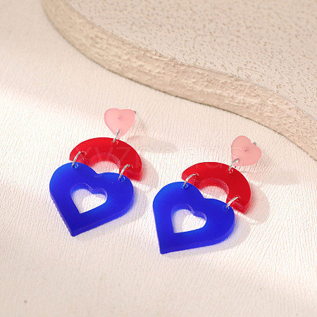 Heart Acrylic Dangle Stud Earrings FS-WGB34A3-19-1