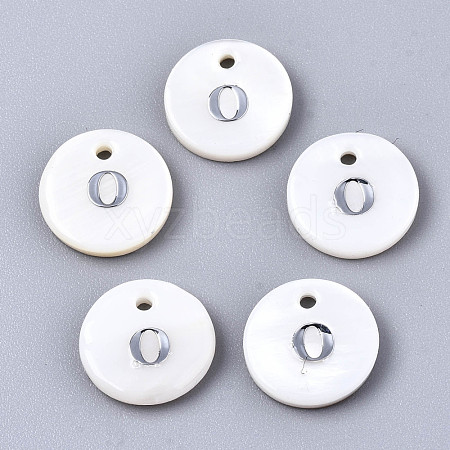 Natural Freshwater Shell Pendants SHEL-Q018-01A-O-P-1