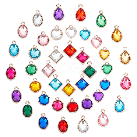 CHGCRAFT 100Pcs 5 Style UV Plating ABS Plastic Pendants KY-CA0001-17-1