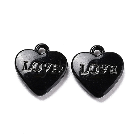 Heart Alloy Spray Painted Charms PALLOY-B005-01C-1