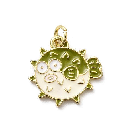 Brass Enamel Pendants KK-P338-07B-G04-1
