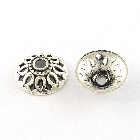 Apetalous Tibetan Style Alloy Bead Caps TIBE-Q046-02AS-LF-1