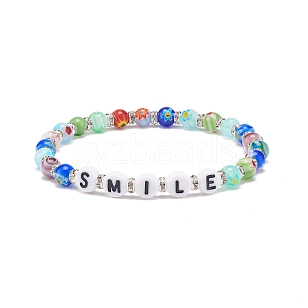 Word Smile Bracelet BJEW-JB08584-04-1