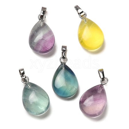 Natural Fluorite Pendants G-C155-01B-P-1