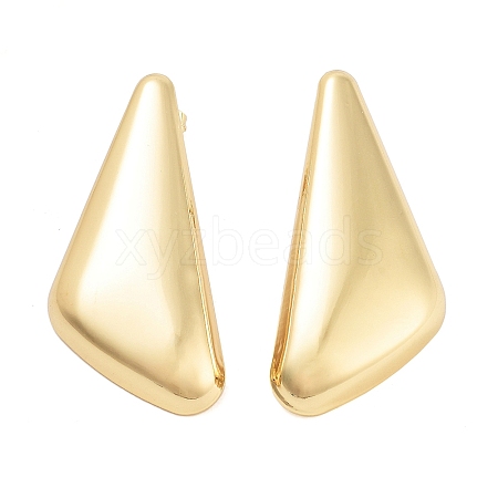 Brass Triangle Stud Earrings EJEW-P294-04G-1