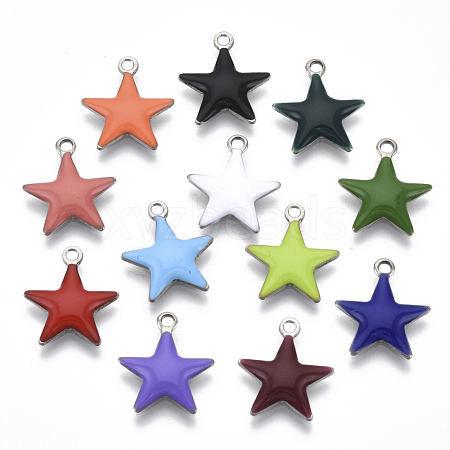 201 Stainless Steel Enamel Charms STAS-N088-14-1