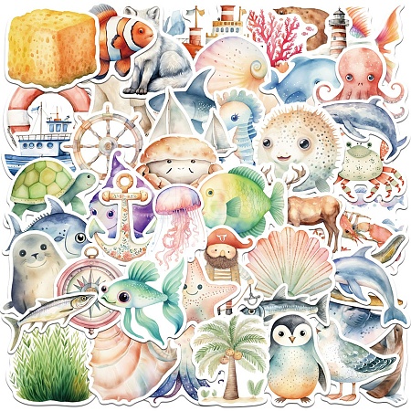 50Pcs PVC Waterproof Stickers PW-WG3EAEB-01-1