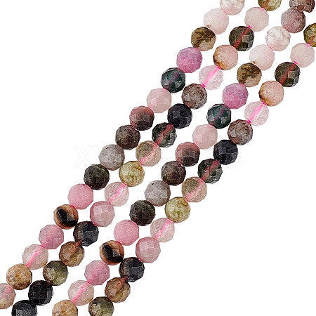 2 Strands Natural Multicolor Tourmaline Beads Strands G-GO0001-58-1
