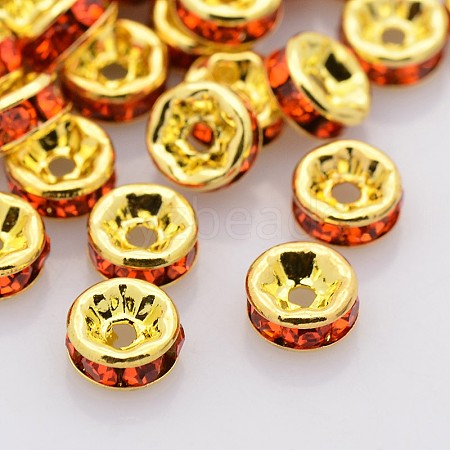 Brass Rhinestone Spacer Beads RB-A014-Z8mm-20G-1