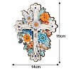 Religion Cross & Flower DIY Diamond Painting Pendant Decoration Kit PW-WG78154-02-1