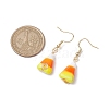 Candy Corn Handmade Lampwork Dangle Earrings EJEW-JE05869-3