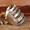 Alloy with Synthetic Turquoise Finger Rings FS-WG0500F-03-2