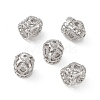 Brass Micro Pave Clear Cubic Zirconia Beads KK-E068-VB154-4