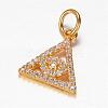 Brass Micro Pave Cubic Zirconia Charms ZIRC-K045-12-2