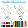 2Pcs 2 Styles Anti-Tarnish Stainless Steel Flat Round Locket Necklaces NJEW-HS0001-18-2