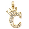 Rack Plating Brass Micro Pave Cubic Zirconia Pendants KK-D535-01C-RS-1