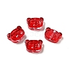 Spray Painted Transparent Glass Beads GLAA-F119-04-2