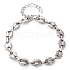 304 Stainless Steel Oval Link Chains Bracelets for Men & Women BJEW-D042-53P-4