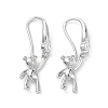 Bear Rack Plating Brass Cubic Zirconia Dangle Earrings for Women EJEW-K245-24P-1