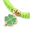 Alloy Enamel Clover Charm Bracelet BJEW-JB09850-02-3