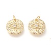 Brass Micro Pave Clear Cubic Zirconia Charms ZIRC-L098-022G-1