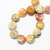 Flat Round Gemstone Natural Crazy Agate Stone Beads Strands G-S110-12mm-05-2