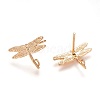 Brass Stud Earring Findings X-KK-Q735-142G-2