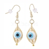 2Pair 2 Color Round Lampwork Evil Eye Braided Dangle Earrings EJEW-JE04898-4