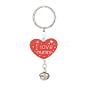 Wood Heart with Word I Love Mummy Keychains KEYC-JKC00582-4