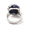 Natural Lapis Lazuli Adjustable Rings RJEW-P043-03P-13-3