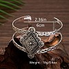 Vintage Iron Hollow Floral Rhombus Cuff Bangles for Women WGD2606-01-4