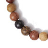 2Pcs Wood Beads Stretch Bracelets for Couple BJEW-JB11305-01-4