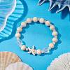 3 Pcs Synthetic Turquoise & Wood & Glass Beaded Stretch Bracelets for Boys Girls BJEW-JB11127-4