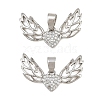 Brass Micro Pave Clear Cubic Zirconia Pendants CU-CBA6A75-08B-P-1