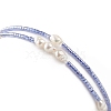 2Pcs 2 Style Natural Pearl & Glass Seed Beaded Stretch Bracelets Set BJEW-JB09032-3