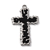 304 Stainless Steel Black Enamel Pendants STAS-U018-02P-1