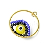 Glass Seed Beaded Evil Eye Pendants PALLOY-MZ00532-03-3