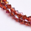 1 Strand Faceted Bicone Half Plated Electroplate Glass Beads Strands X-EGLA-J026-3mm-H12-3