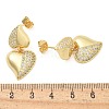 Rack Plating Brass Micro Pave Clear Cubic Zirconia Stud Earrings for Women EJEW-C125-21C-G-5