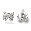 304 Stainless Steel Bowknot Stud Earrings EJEW-Z077-01P-2