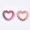 Rainbow ABS Plastic Imitation Pearl Linking Rings OACR-T015-04-10-2