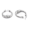 Brass Micro Pave Clear Cubic Zirconia Hoop Earrings EJEW-J101-28P-3