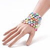 7Pcs 7 Style Star & Smiling Face & Flower Polymer Clay Stretch Bracelets Set with Glass Pearl Beaded BJEW-JB08786-3