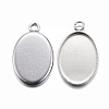 Tarnish Resistant 304 Stainless Steel Pendant Cabochon Settings STAS-G075-21P-01-2