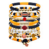 7Pcs Rugby Polymer Clay Heishi & CCB Plastic Beaded Stretch Bracelets Set FS-WGC7825-07-1