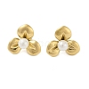 304 Stainless Steel with Plastic Imitation Pearl Stud Earrings for Women EJEW-G396-01G-1