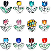 24Pcs 12 Colors Handmade Porcelain Glazed Beads PORC-PA0001-42-1