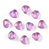 Transparent Spray Painted Glass Beads GLAA-R211-02-B06-1