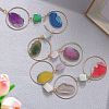 Iron & Brass & Crystal Glass Sun Catcher Pendants HJEW-K049-07-2